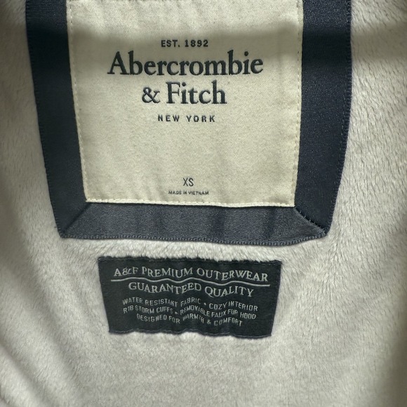 Abercrombie & Fitch Women Puffer Jacket Hooded Beige XS - Picture 6 of 7